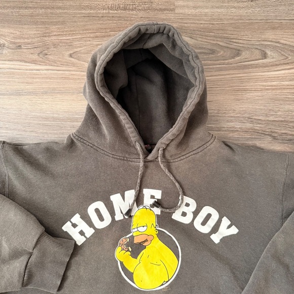 Simpsons Other - Vtg The Simpsons Homer Simpson Home Boy Graphic Hoodie Faded black Mens Medium